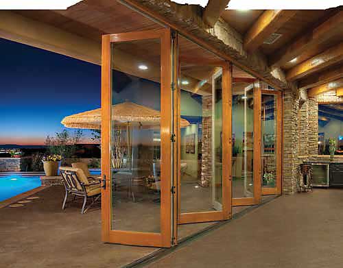 Bi-fold Patio Doors at Nighttime